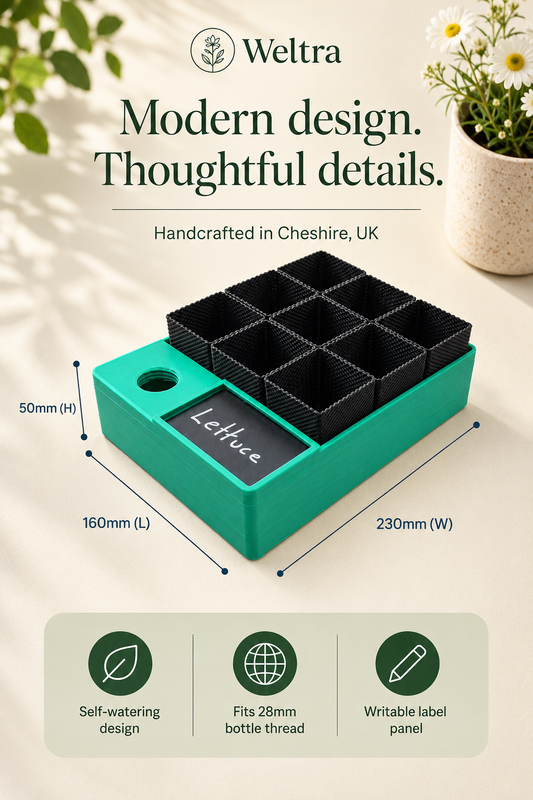 Self-Watering 9-Pod Seed Propagator | Larger Automatic Watering Tray with Flexible Pop-Out Pods for Herbs, Flowers & Vegetables