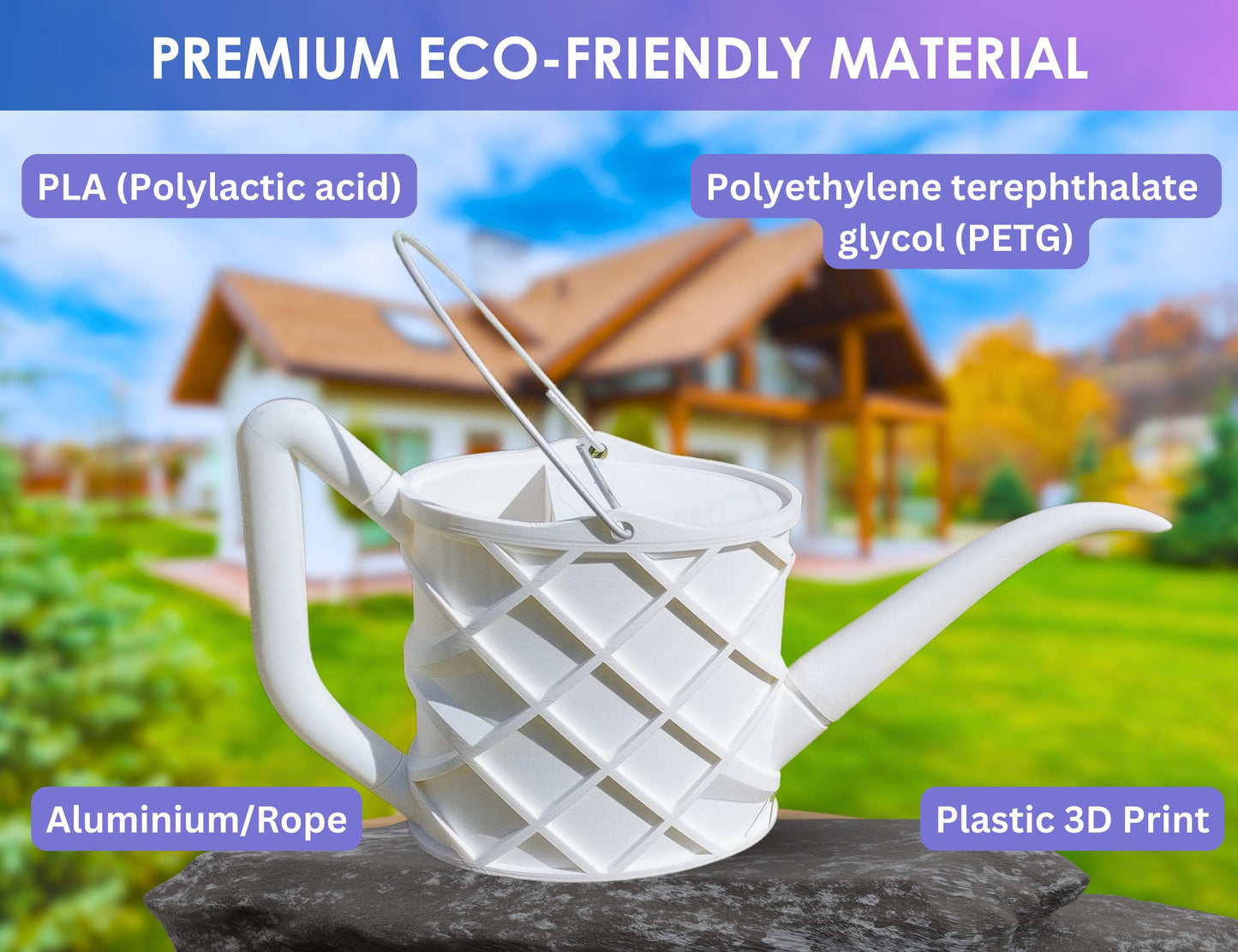 3D Printed Diamond Pattern Watering Can