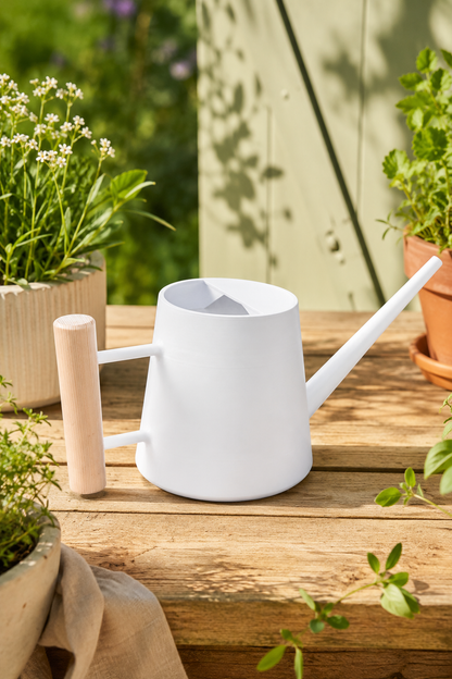 Modern and Unique Watering Can | 3L Durable Material | Wood Handle | Garden Essential