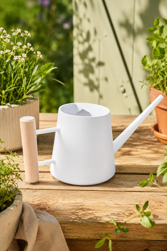 Modern and Unique Watering Can | 3L Durable Material | Wood Handle | Garden Essential