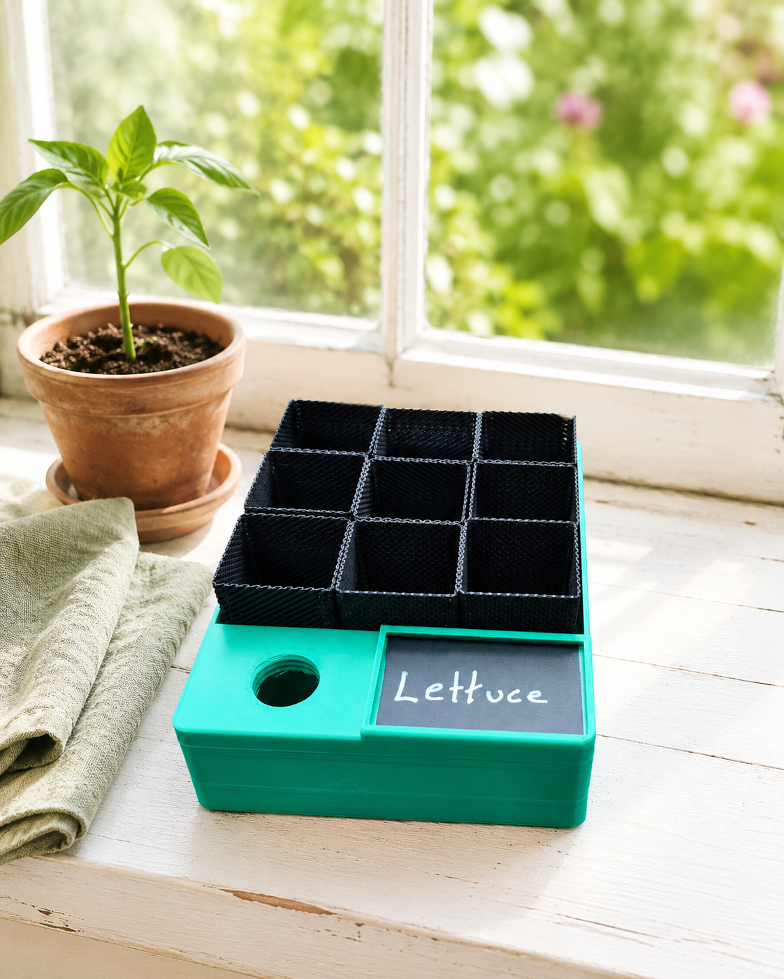 Self-Watering 9-Pod Seed Propagator | Larger Automatic Watering Tray with Flexible Pop-Out Pods for Herbs, Flowers & Vegetables